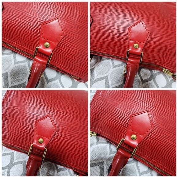 Authentic LOUIS VUITTON Red Epi Leather Speedy 25 Bag - Picture 10 of 15